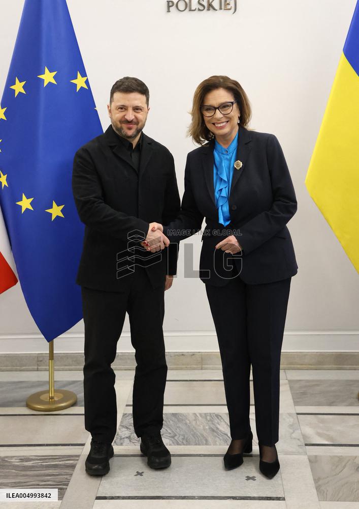 Ukrainian President Volodymyr Zelensky visits Warsaw  Poland