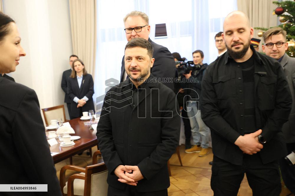Ukrainian President Volodymyr Zelensky visits Warsaw  Poland