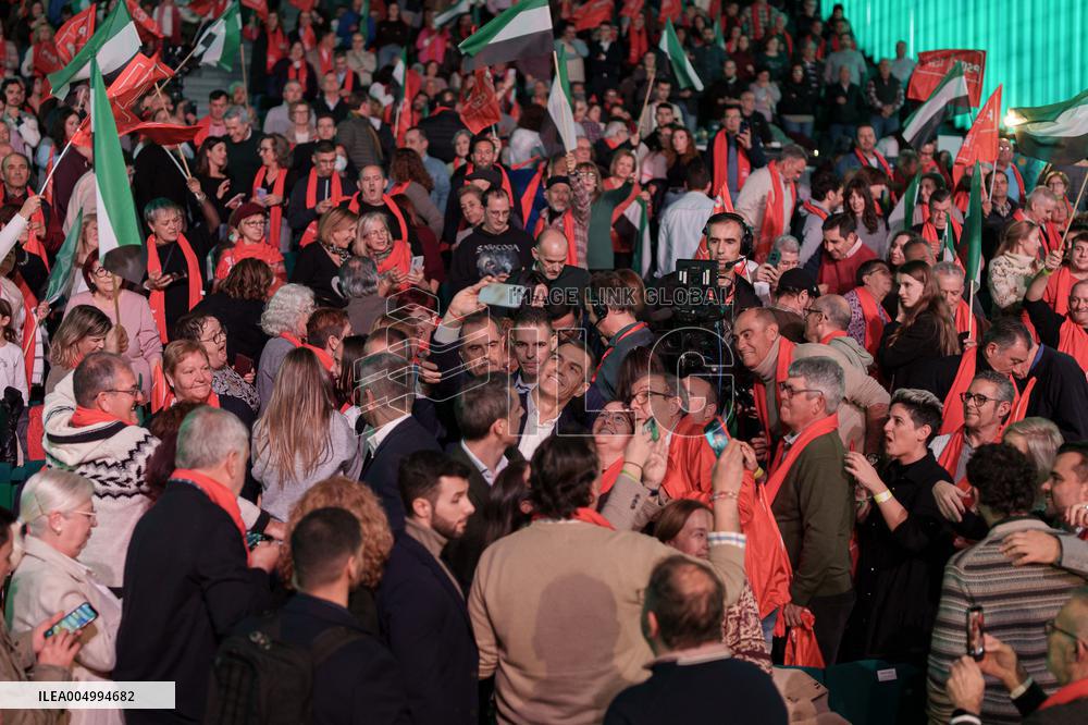 PSOE Campaign Closing Event In Villanueva de la Serena - Spain