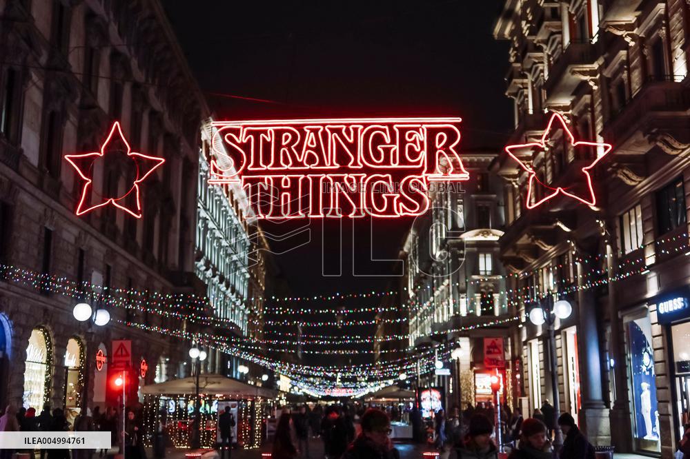 Christmas Atmosphere With Lights In Milan - Italy