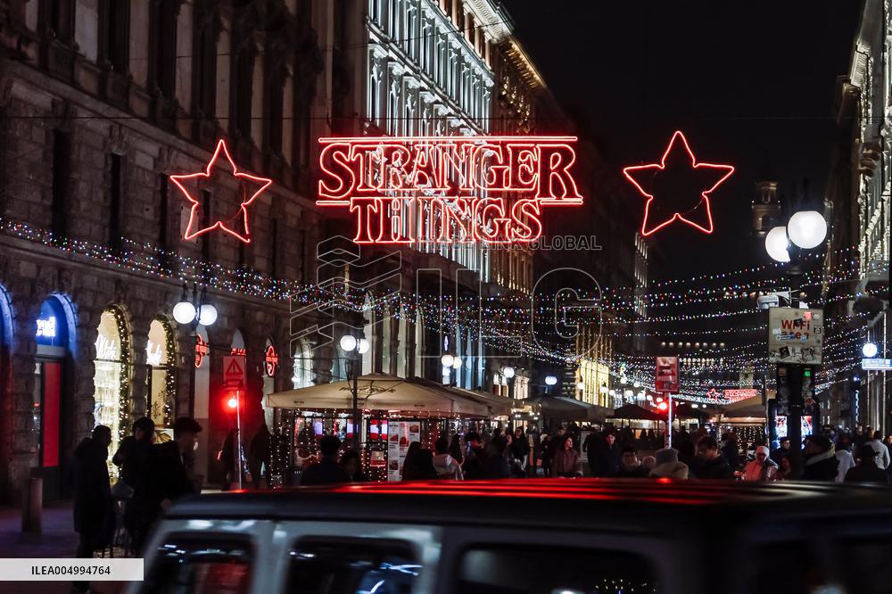 Christmas Atmosphere With Lights In Milan - Italy