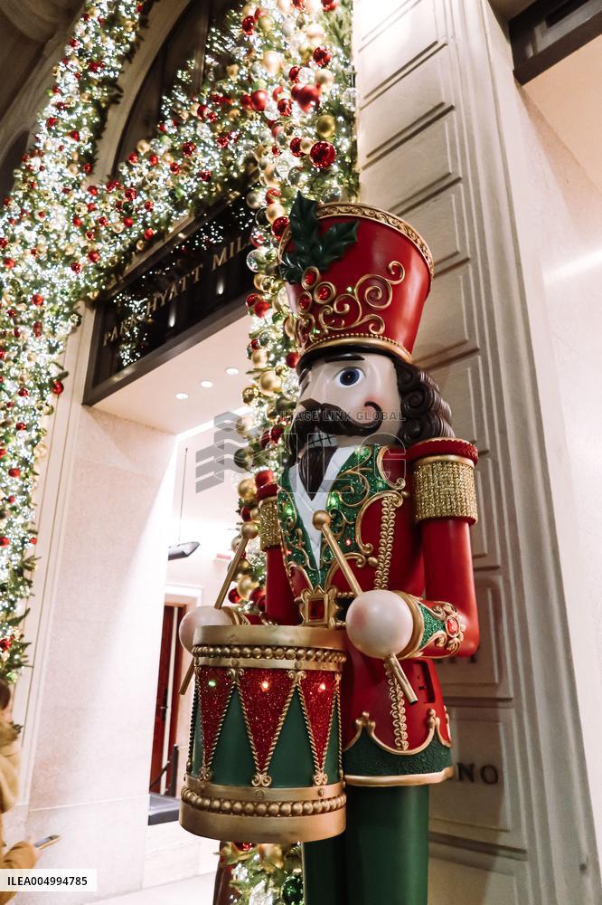 Christmas Atmosphere With Lights In Milan - Italy