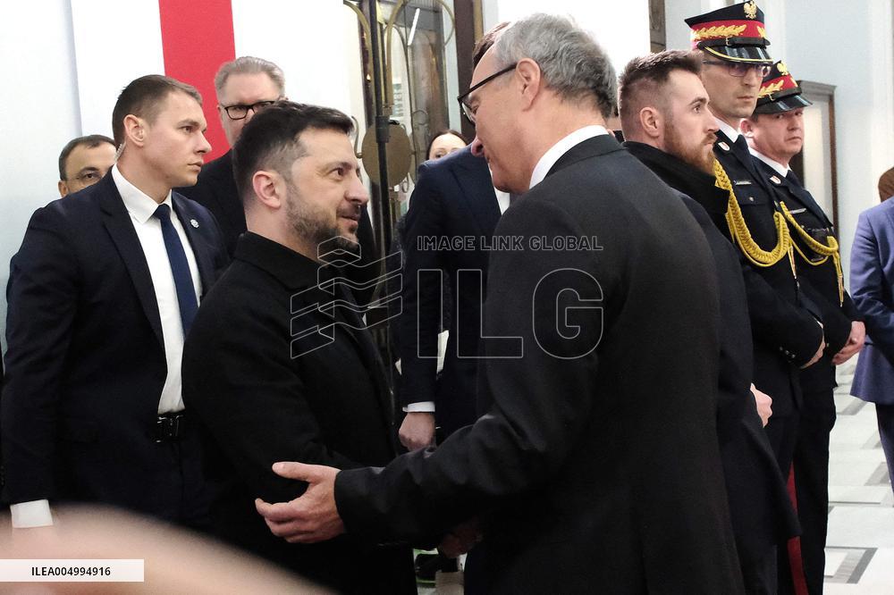 President of Ukraine Volodymyr Zelensky in the Sejm - Poland