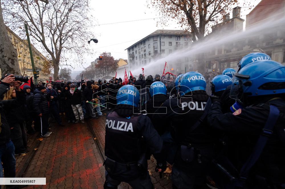 Clashes During The Protest Against The Askatasuna Eviction - Turin