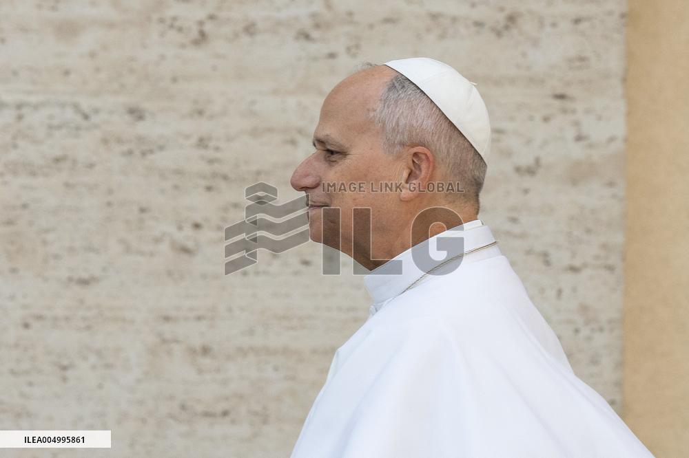 Pope Leo XIV during the last Jubilee audience in St. Peter's Square - Vatican