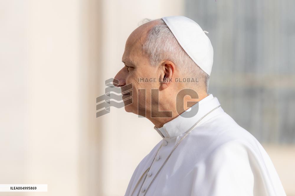 Pope Leo XIV during the last Jubilee audience in St. Peter's Square - Vatican