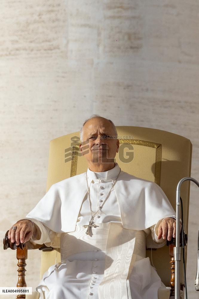 Pope Leo XIV during the last Jubilee audience in St. Peter's Square - Vatican