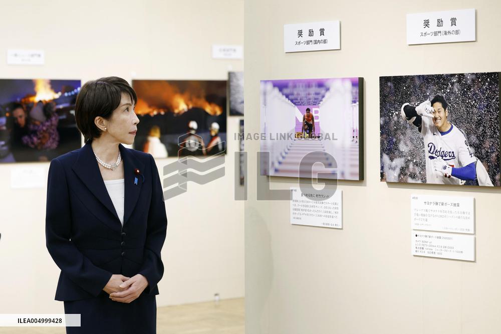 Japan PM Takaichi visits news photo exhibition