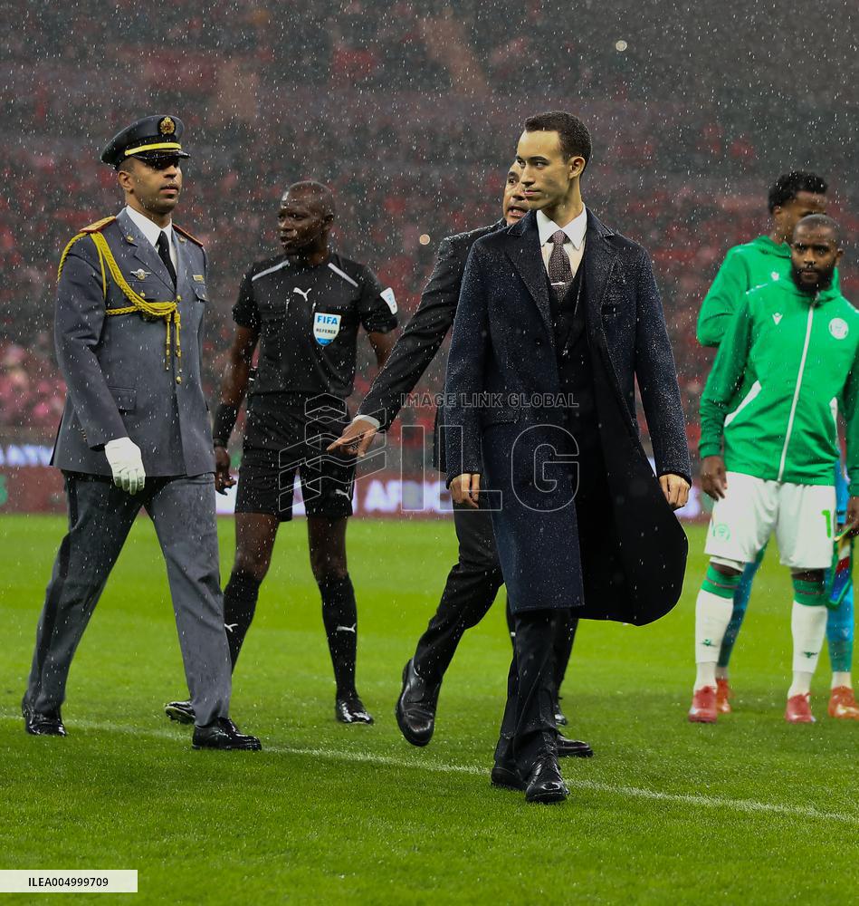The Crown Prince of Morocco at CAN 2025 - Morocco v Comoros