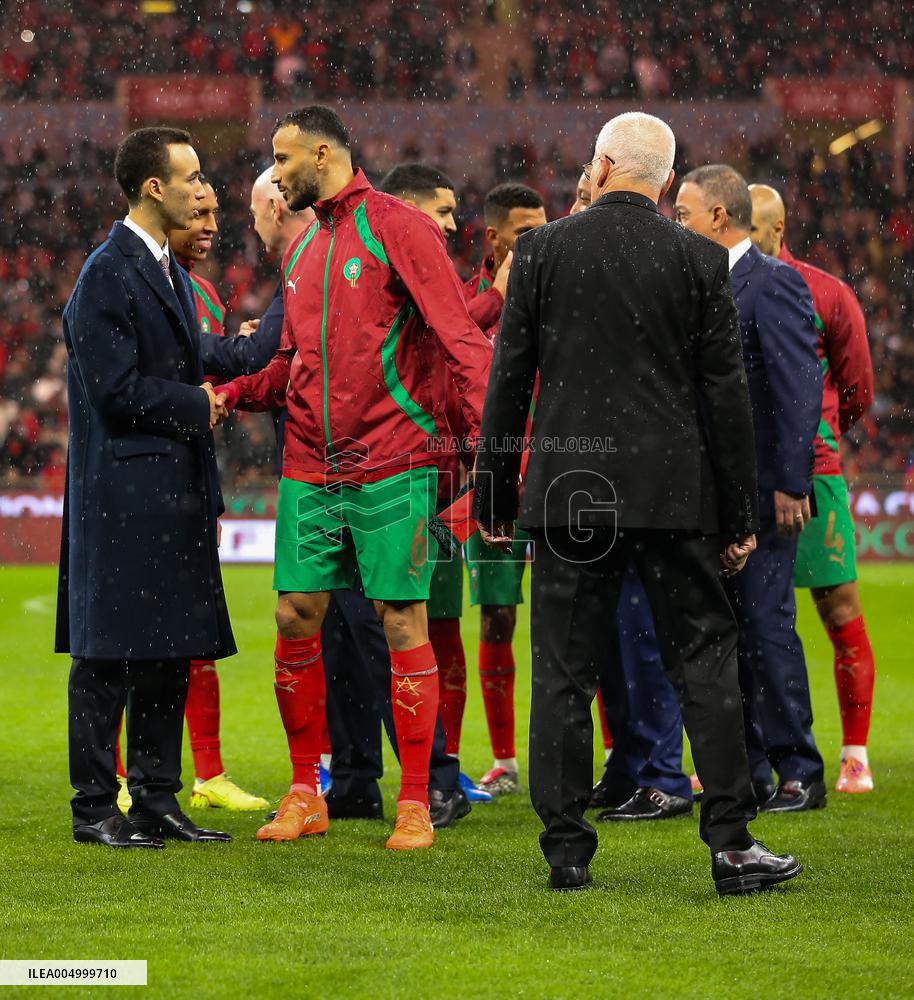 The Crown Prince of Morocco at CAN 2025 - Morocco v Comoros