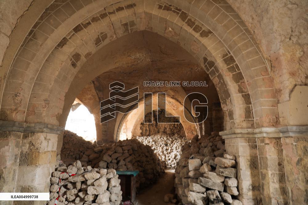 Gaza Omari Mosque and Pasha Palace After Israeli Airstrikes - Gaza
