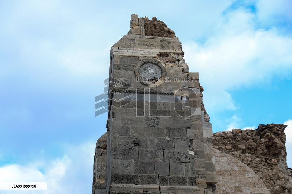 Gaza Omari Mosque and Pasha Palace After Israeli Airstrikes - Gaza