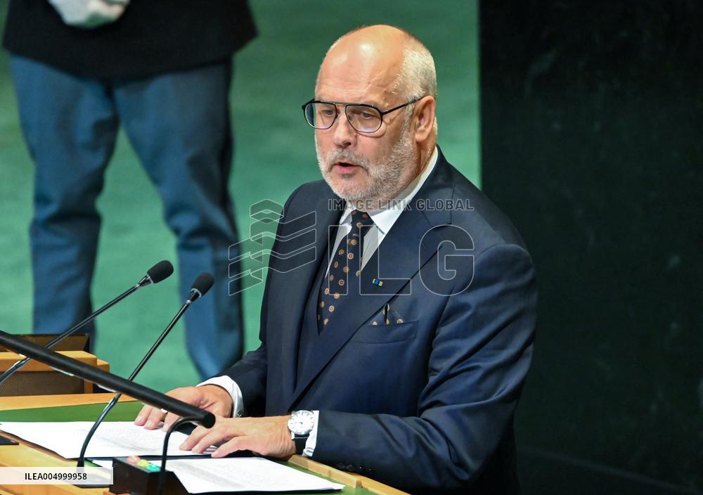 President Alar Karis of Estonia Addresses the United Nations General Assembly