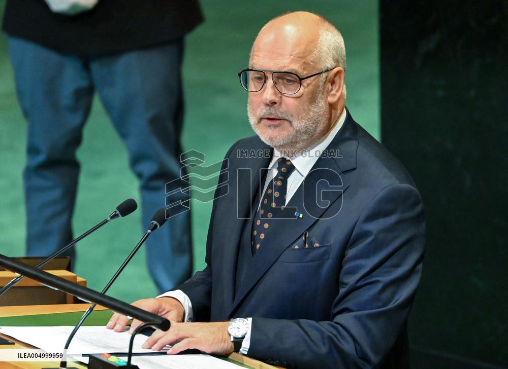 President Alar Karis of Estonia Addresses the United Nations General Assembly