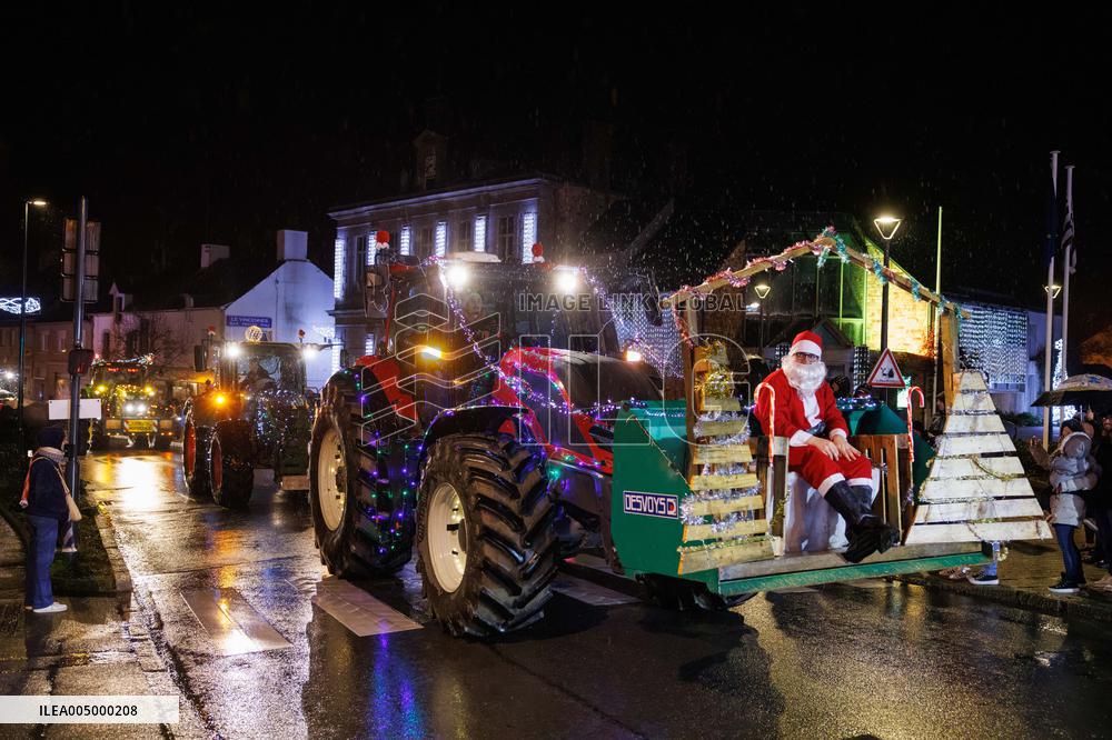 French Farmers Protest in a Christmas-style - Liffre