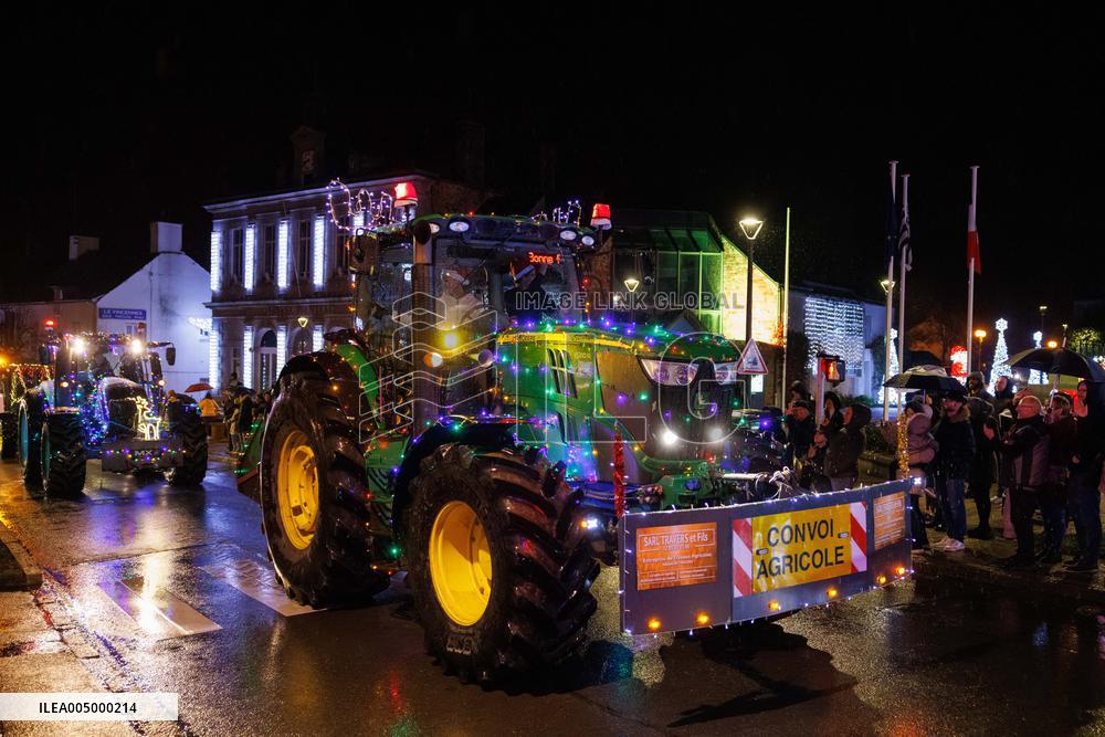 French Farmers Protest in a Christmas-style - Liffre
