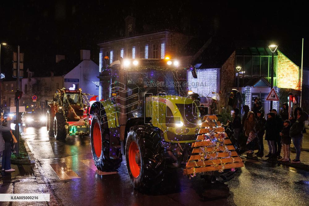 French Farmers Protest in a Christmas-style - Liffre