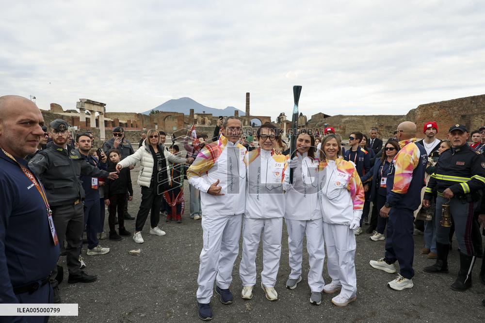 Jackie Chan Holds the Milan Cortina 2026 Olympic Flame - Pompeii