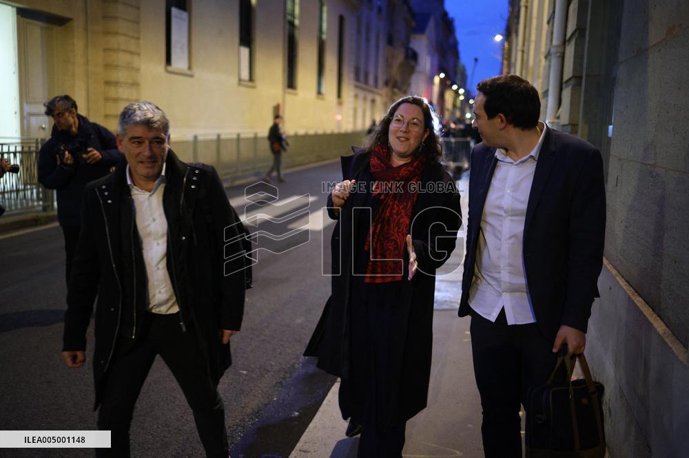 Ecologist and Social Party Members Meet With Prime Minister - Paris