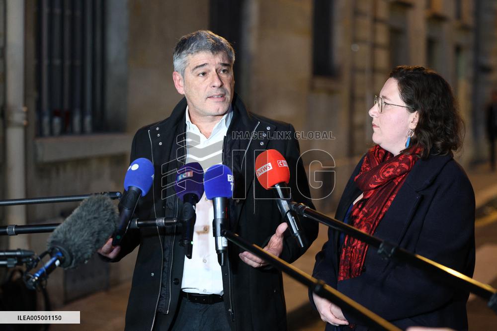 Ecologist and Social Party Members Meet With Prime Minister - Paris