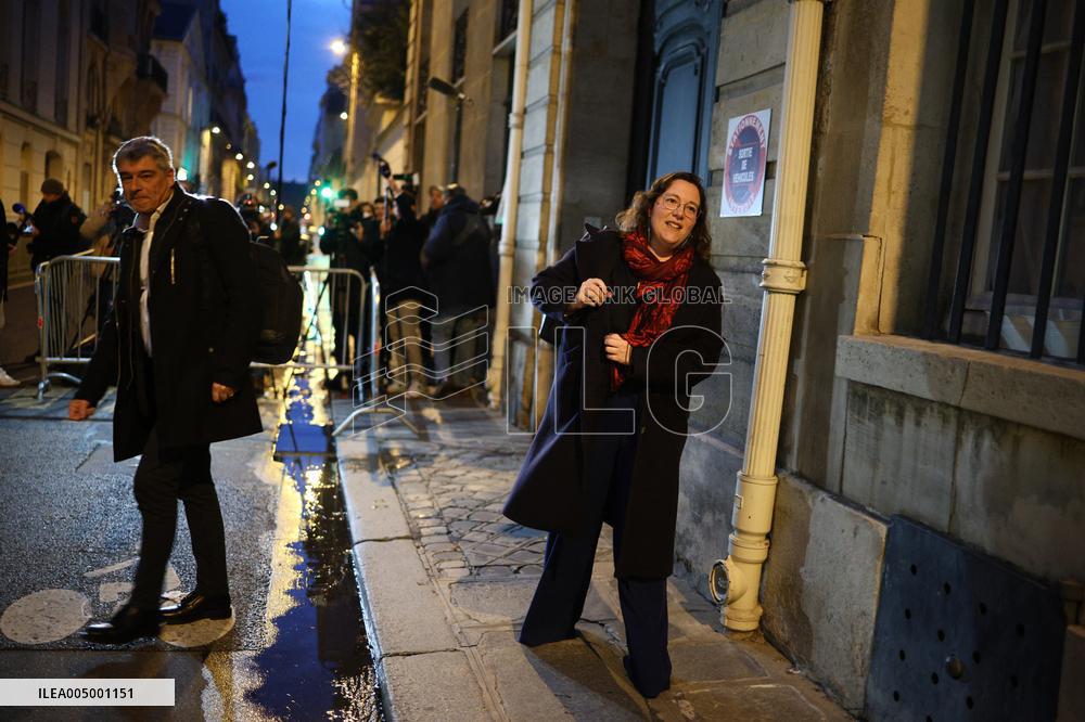 Ecologist and Social Party Members Meet With Prime Minister - Paris