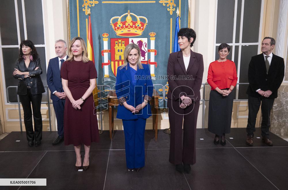 Pilar Alegria Hands Over Portfolio In Madrid - Spain