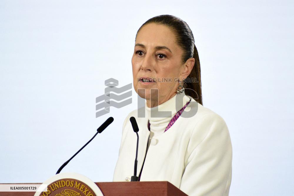 Mexican President Claudia Sheinbaum Holds Briefing Conference - Mexico
