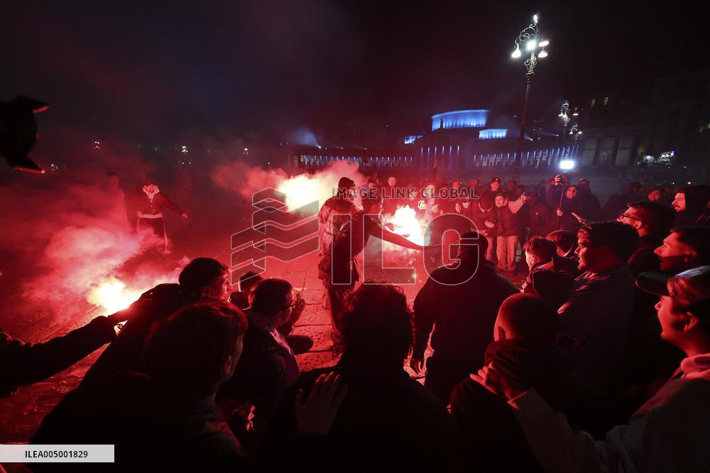 Napoli Fans Celebrate Supercoppa Italiana Victory In Napoli - Italy