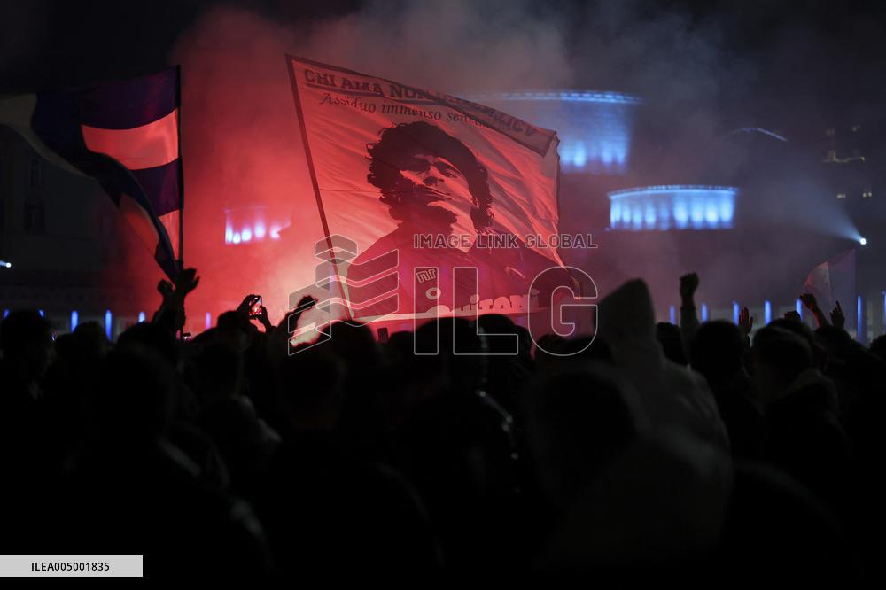 Napoli Fans Celebrate Supercoppa Italiana Victory In Napoli - Italy