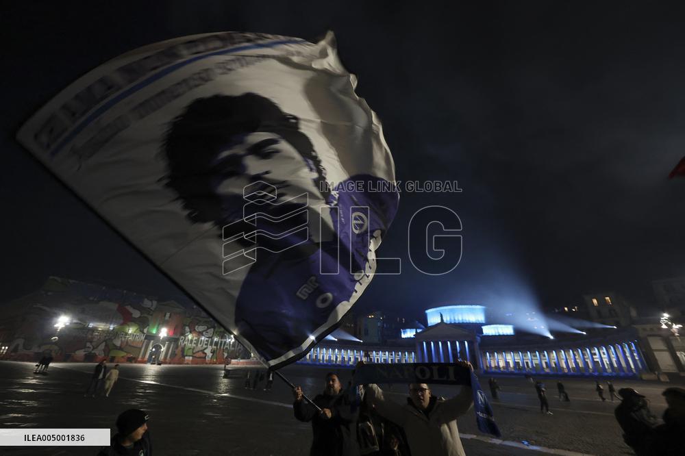 Napoli Fans Celebrate Supercoppa Italiana Victory In Napoli - Italy