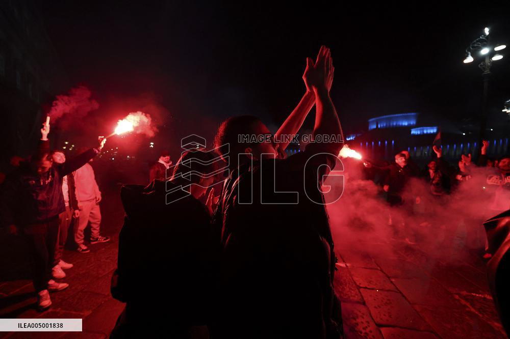 Napoli Fans Celebrate Supercoppa Italiana Victory In Napoli - Italy