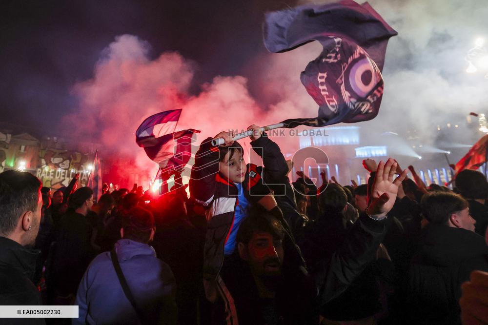 Naples Fans Celebrate Their Victory in The Italian Super Cup - Naples
