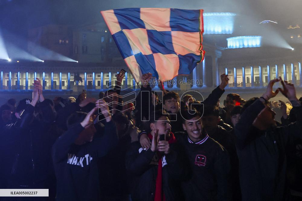 Naples Fans Celebrate Their Victory in The Italian Super Cup - Naples