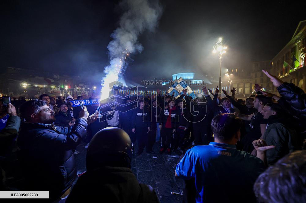 Naples Fans Celebrate Their Victory in The Italian Super Cup - Naples