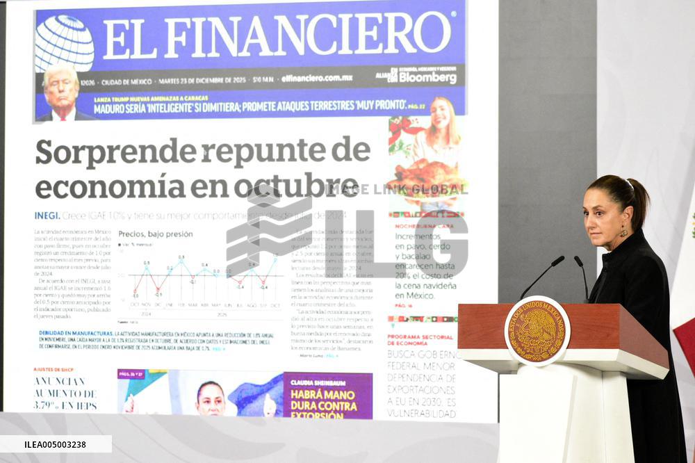 Mexican President Claudia Sheinbaum Holds Briefing Conference - Mexico