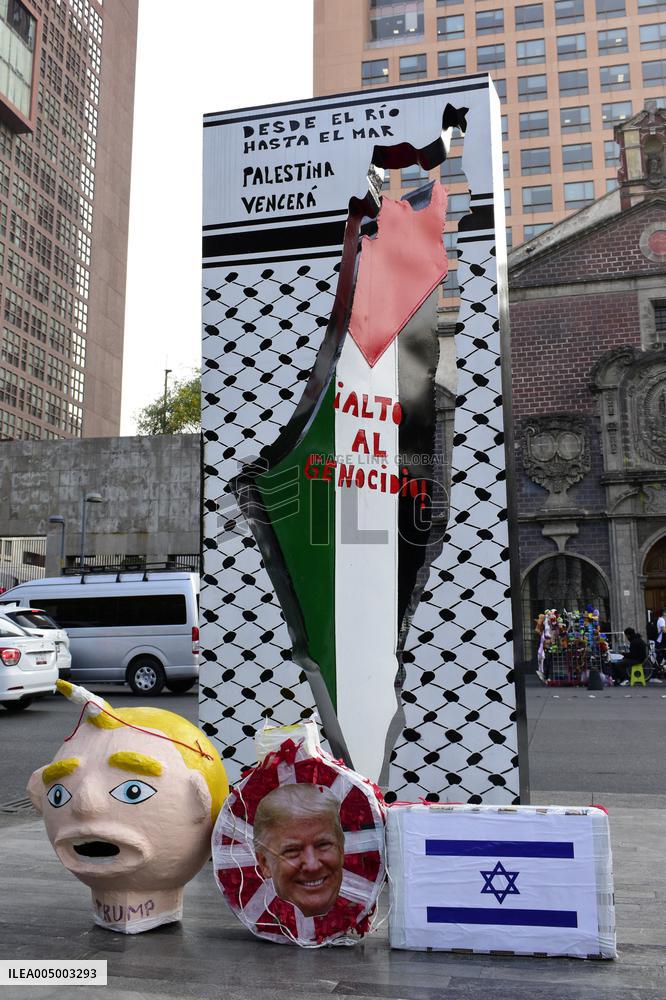 Activists Hold A Protest In Support Palestine - Mexico City