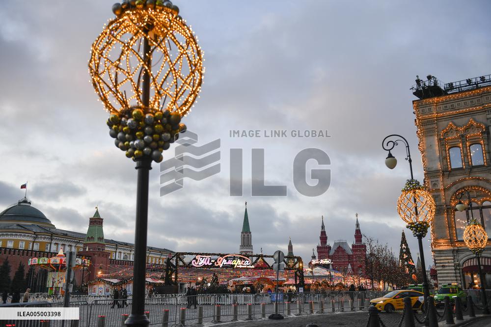 New Year Decorations Installed In Moscow - Russia