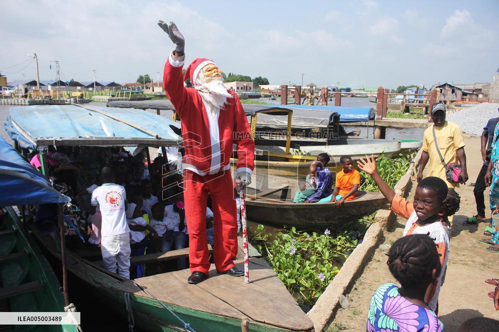 Santa Claus Meets Children in Villages - Benin