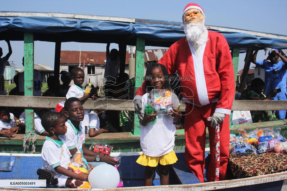 Santa Claus Meets Children in Villages - Benin
