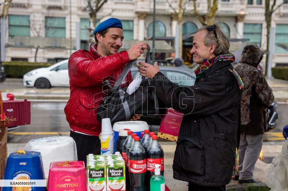 Interfaith Prayer With Food Distribution In Milano - Italy