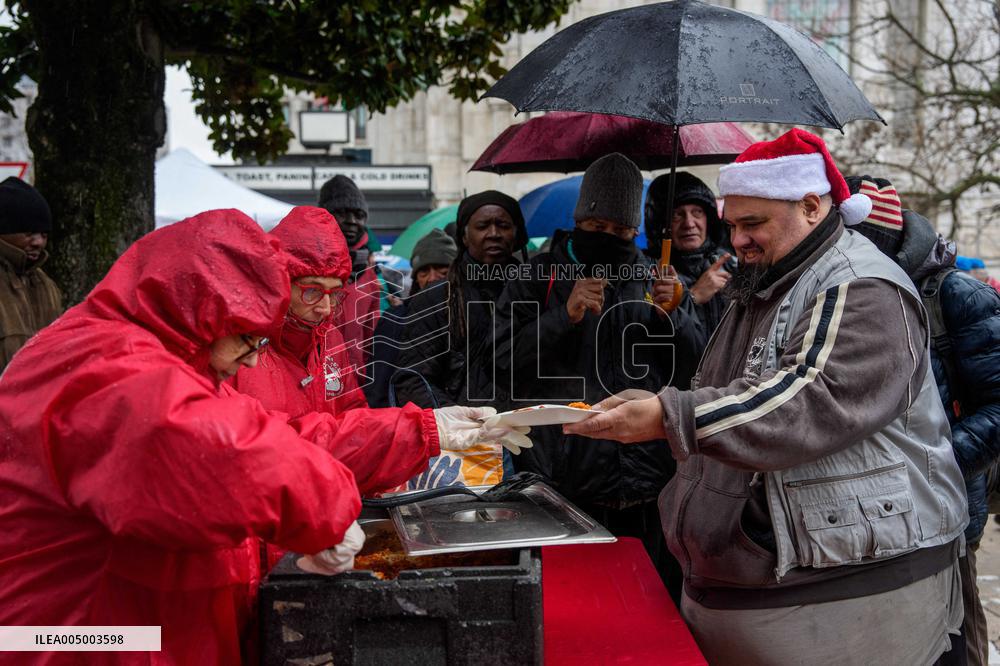 Interfaith Prayer With Food Distribution In Milano - Italy
