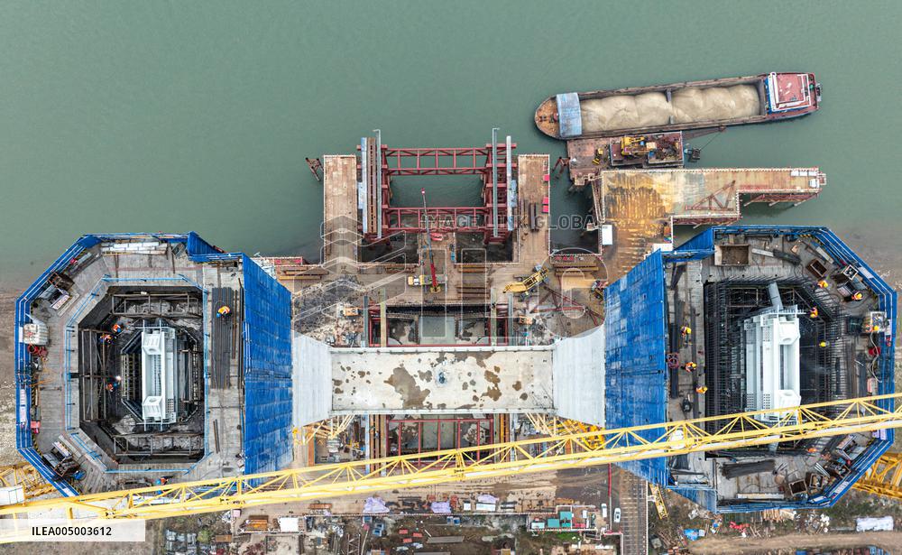 Construction Site of Road-Rail Bridge Project - China