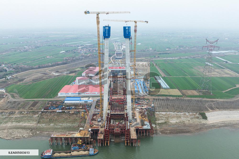 Construction Site of Road-Rail Bridge Project - China