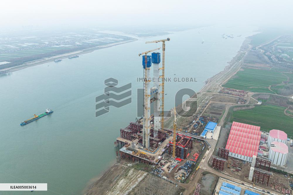 Construction Site of Road-Rail Bridge Project - China