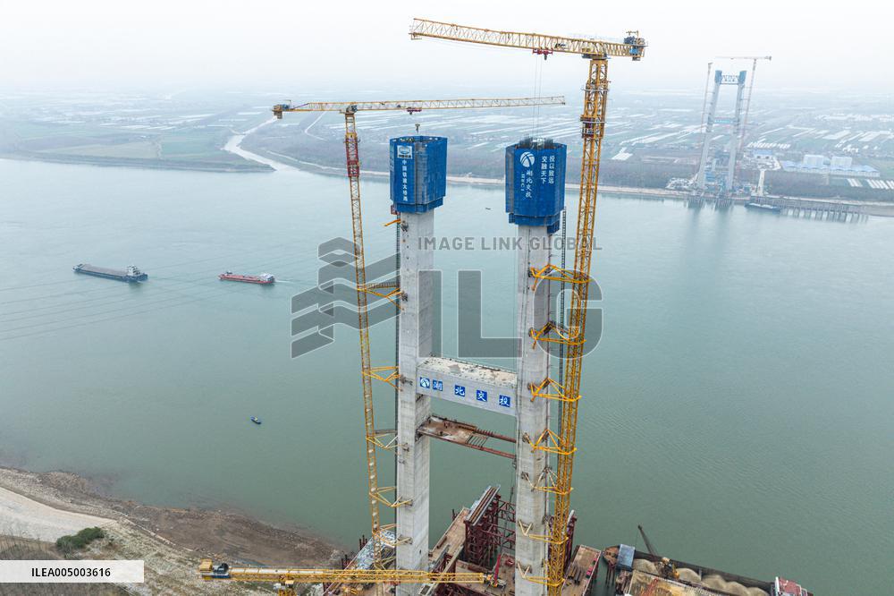 Construction Site of Road-Rail Bridge Project - China