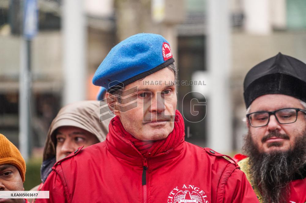 Interfaith Prayer With Food Distribution In Milano - Italy