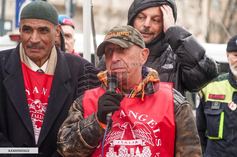 Interfaith Prayer With Food Distribution In Milano - Italy