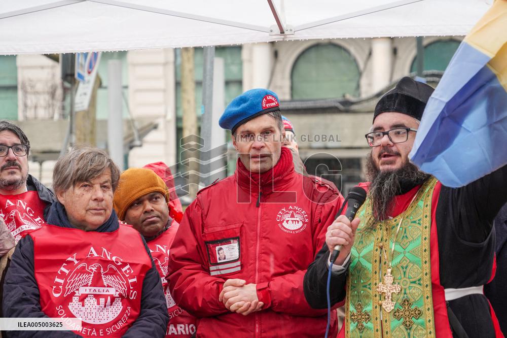 Interfaith Prayer With Food Distribution In Milano - Italy
