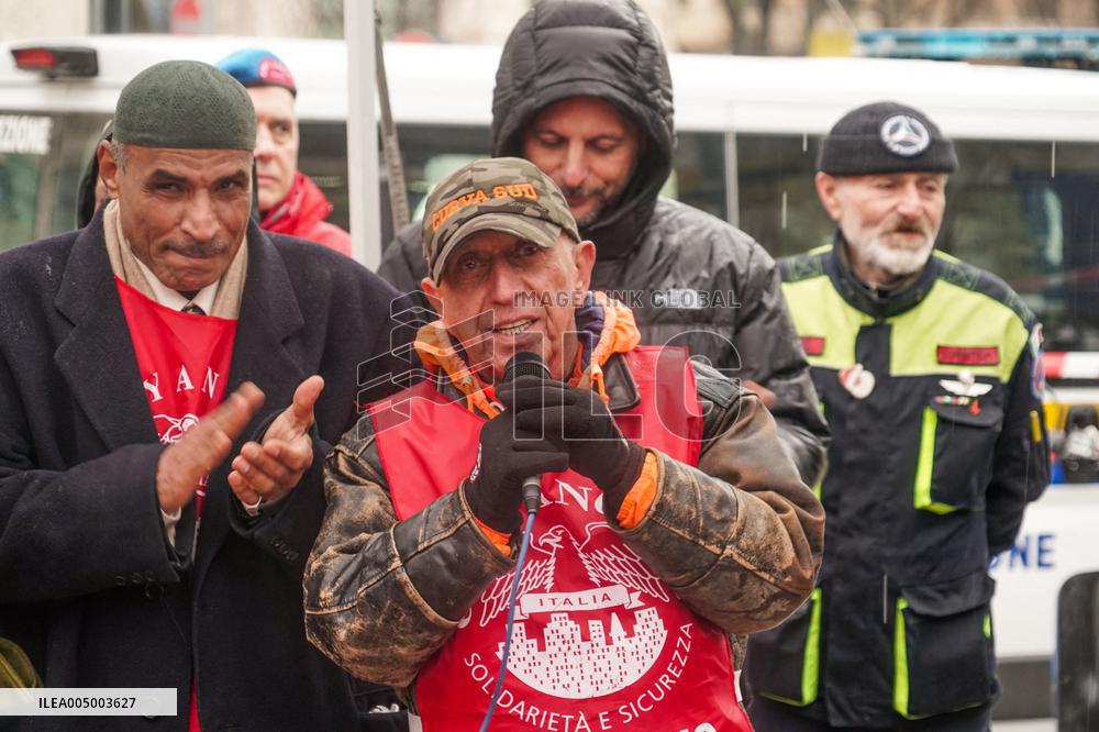 Interfaith Prayer With Food Distribution In Milano - Italy