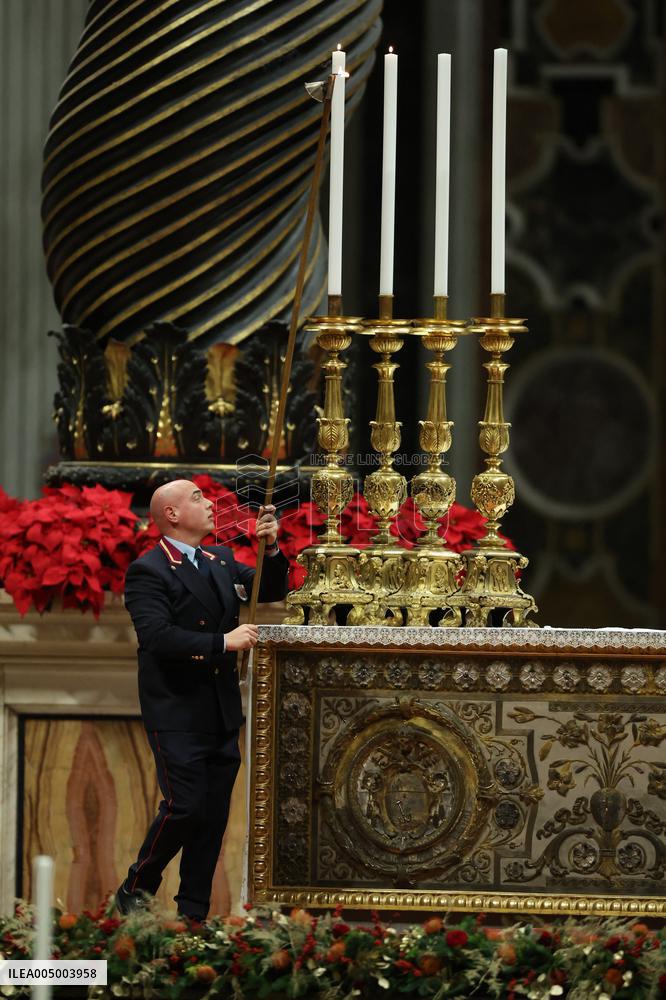 Pope Leo XIV presides over the Christmas Eve Mass